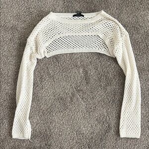 Forever 21 Cream Knit Cropped Sweater